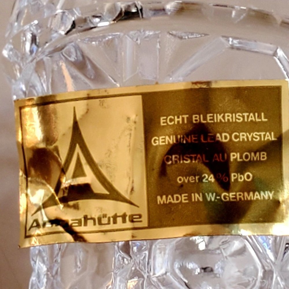 Anna Hutte Vintage Lead Crystal Toothpick Holder West Germany 1970s Bleikristall - Picture 9 of 9